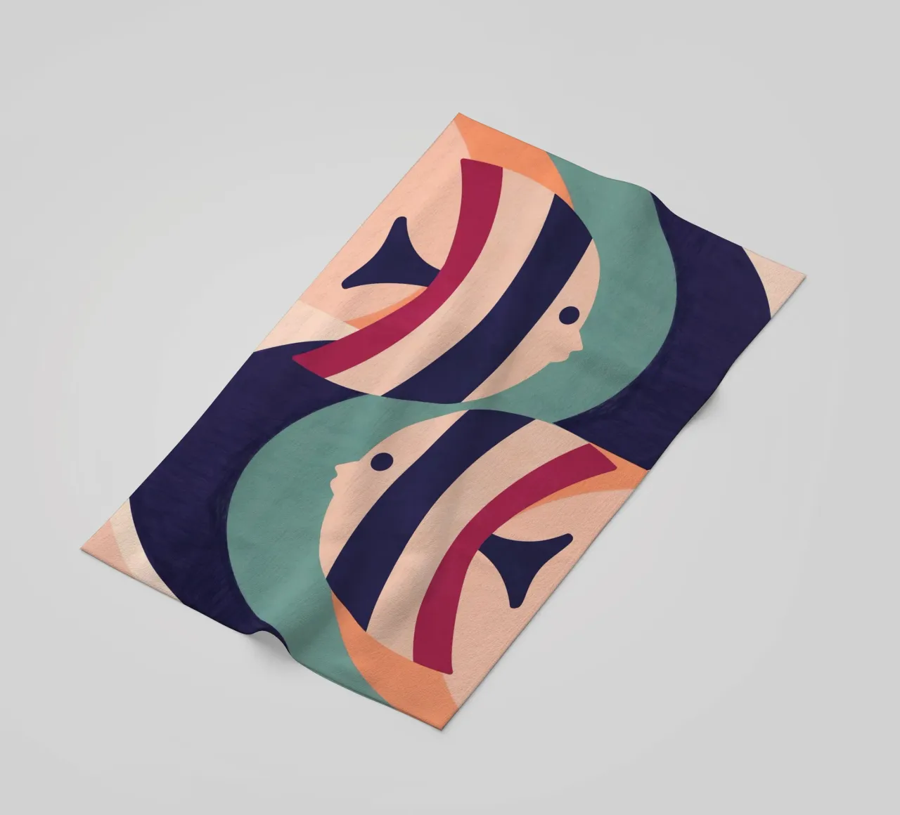 Two Fish beach towel by Gaite