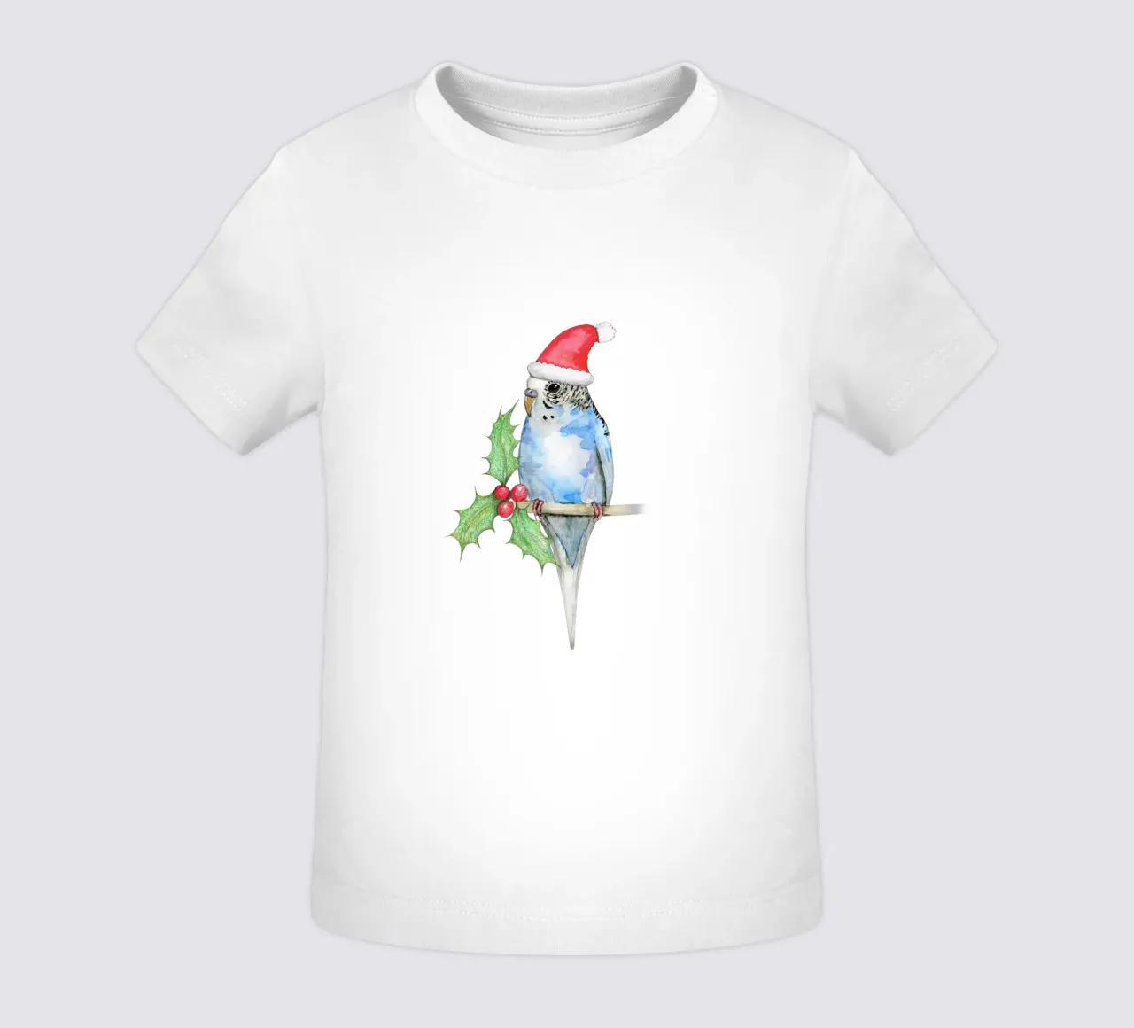 Pappagallino blu maculato in stile natalizio maglietta neonato da BwiseLizzy