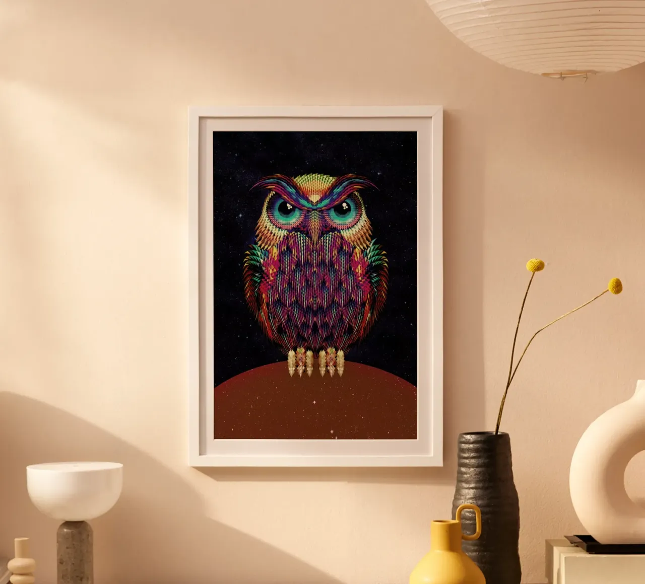 Owl 2 poster con telaio in plastica da Ali Gulec