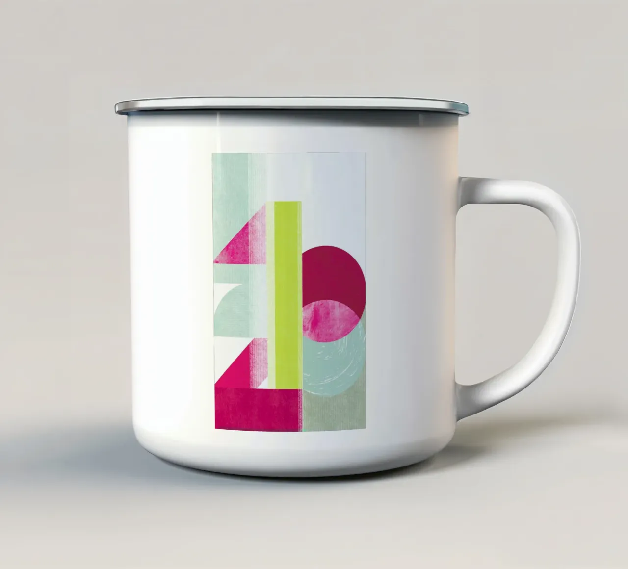 1,2,3 tazza in smalto da Catherine Aguilar