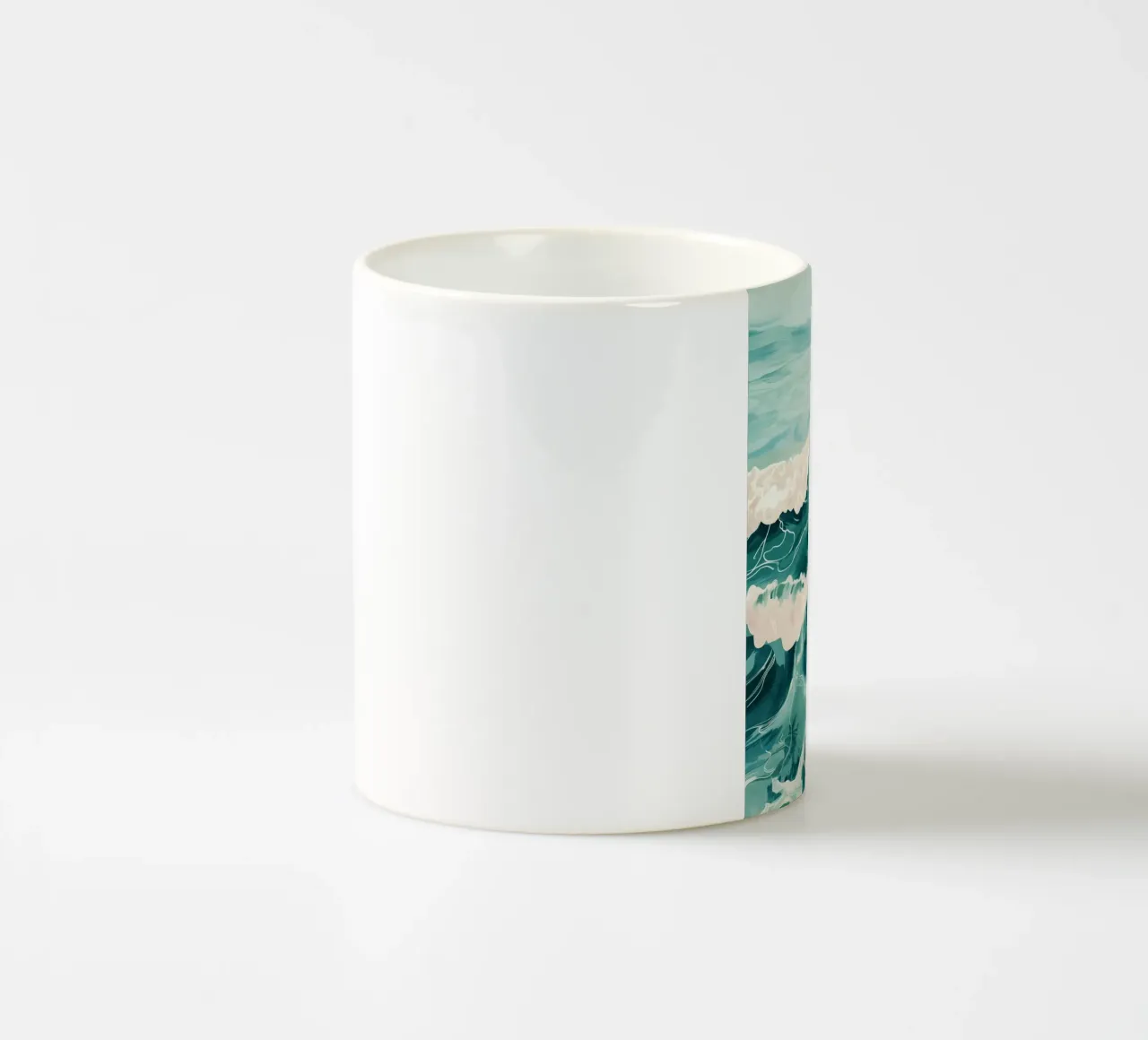 Emerald Waves ceramic mug by softsoul