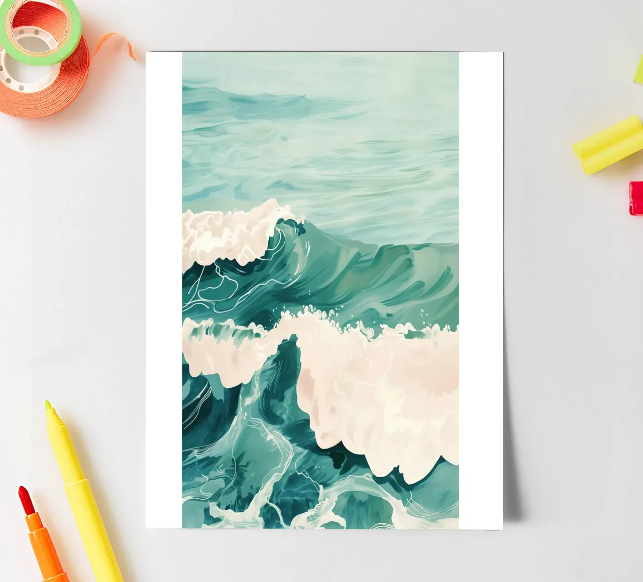 Emerald Waves sticker sheet by softsoul