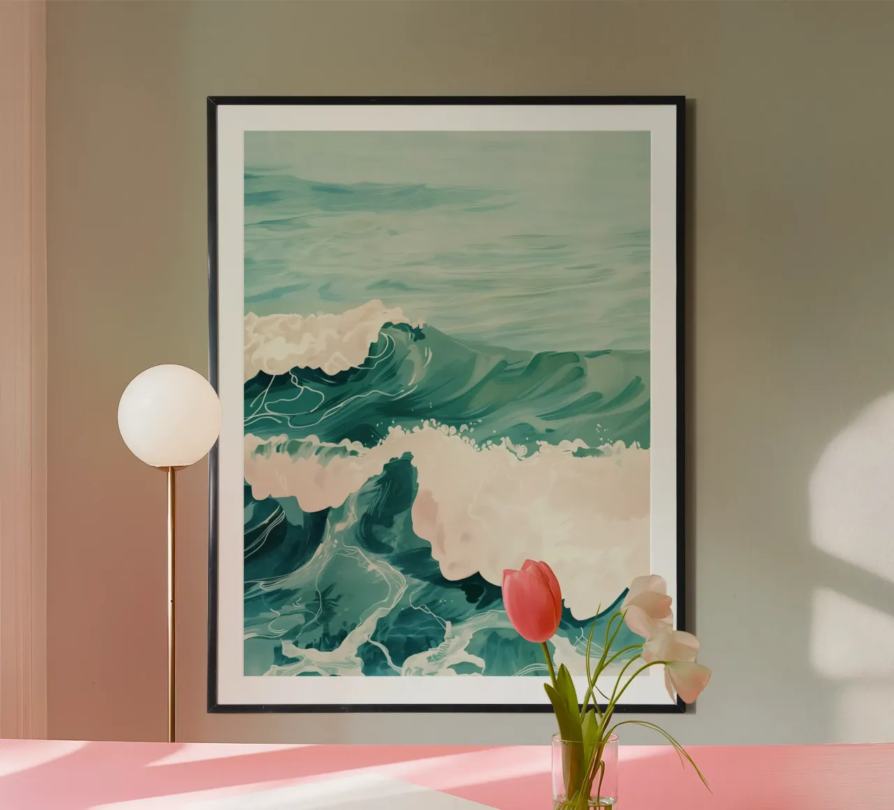 Emerald Waves Poster von softsoul