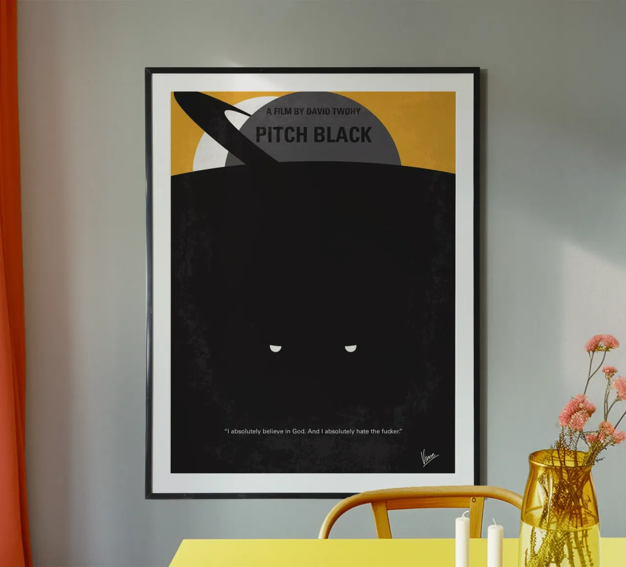 No409 My Pitch Black minimal movie poster poster con telaio in plastica da Chungkong