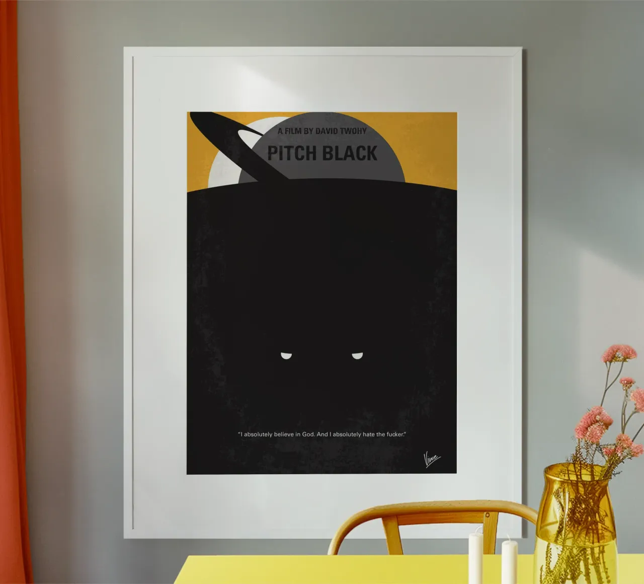 No409 My Pitch Black minimal movie poster poster con telaio in plastica da Chungkong