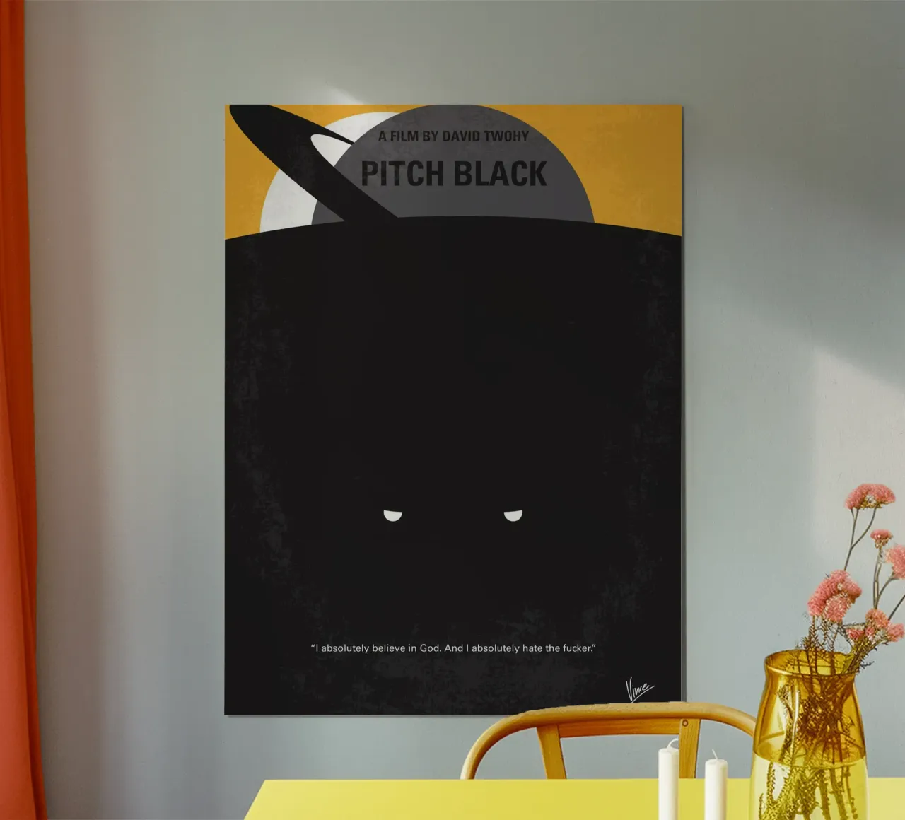 No409 My Pitch Black minimal movie poster poster con telaio in plastica da Chungkong
