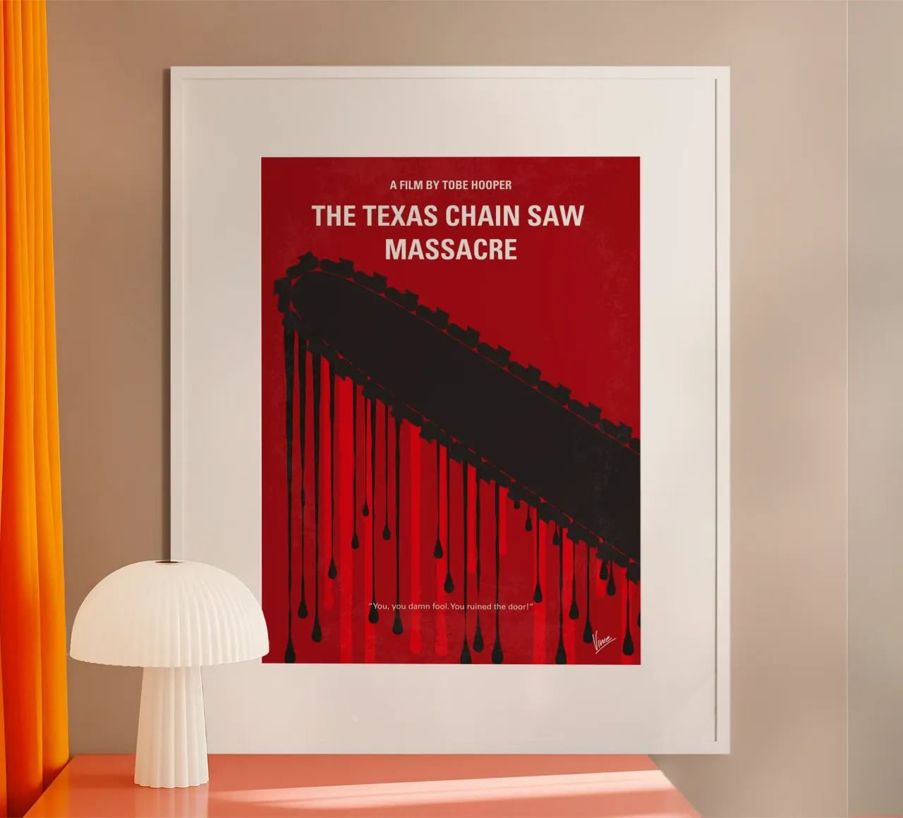No410 My The Texas Chain Saw Massacre minimal movie poster carta hahnemühle da Chungkong