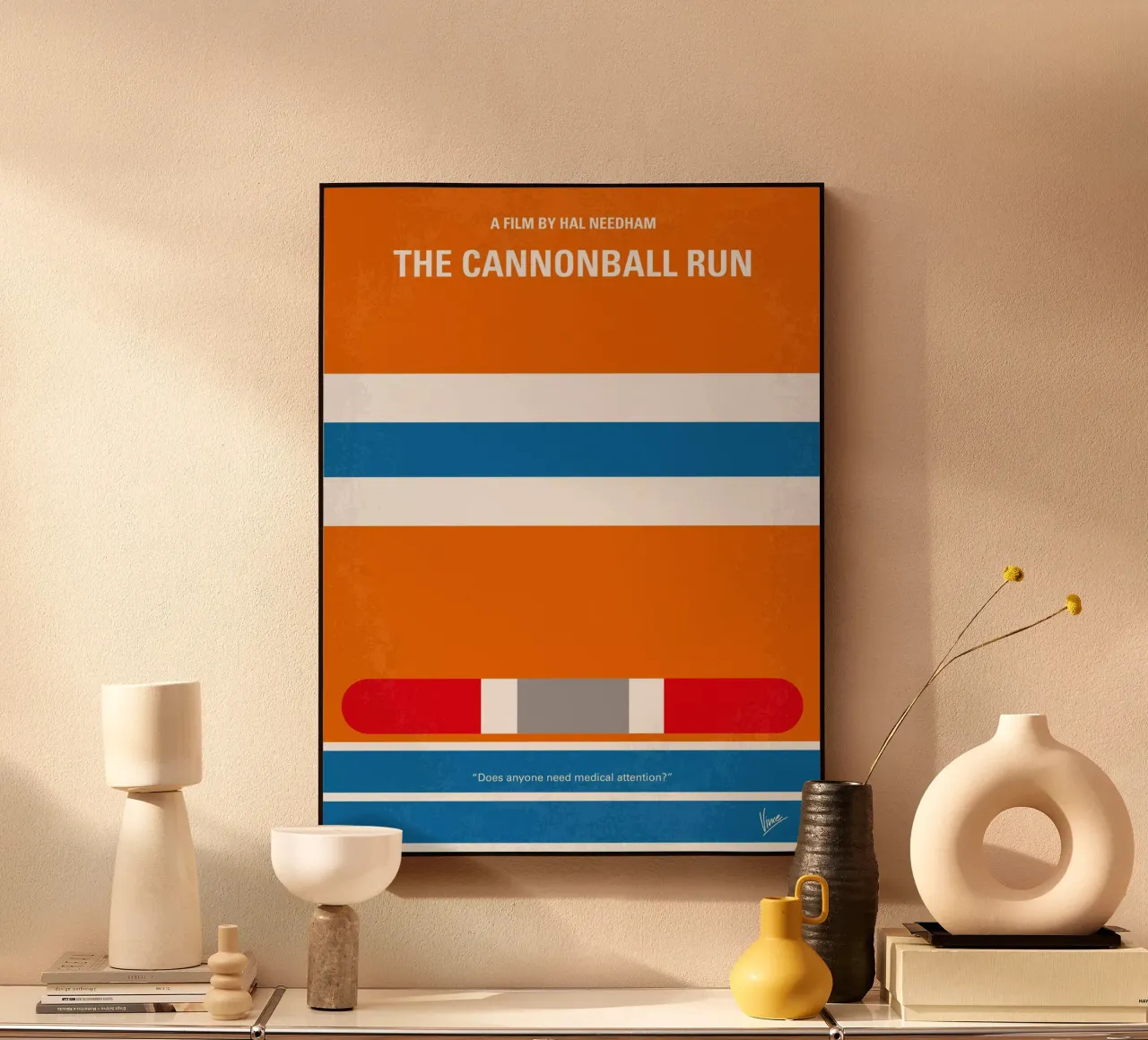 No411 My The Cannonball Run minimal movie poster alluminio dibond da Chungkong
