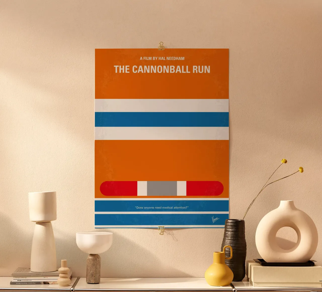 No411 My The Cannonball Run minimal movie poster carta hahnemühle da Chungkong