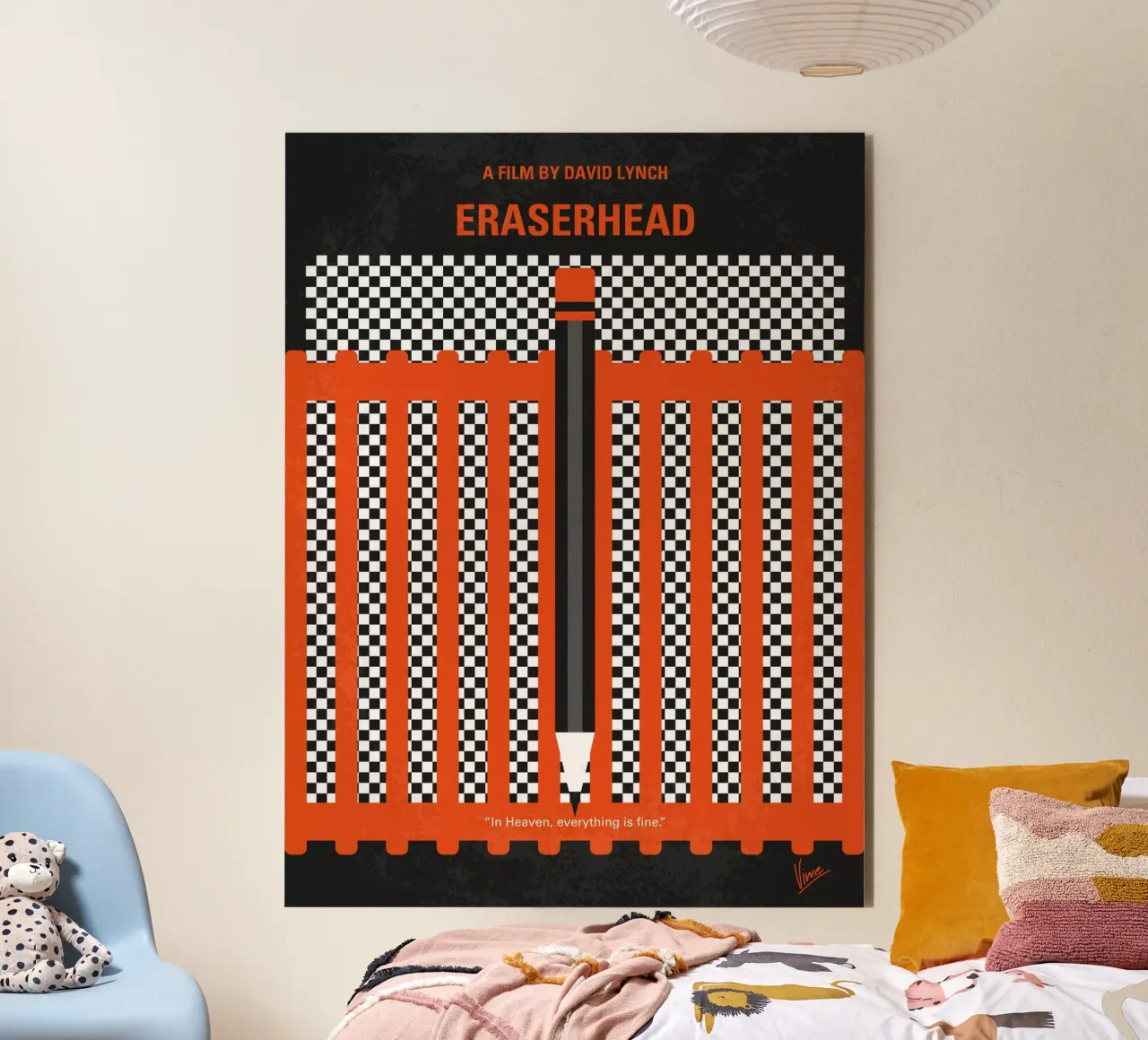 No414 My Eraserhead minimal movie poster alluminio dibond da Chungkong