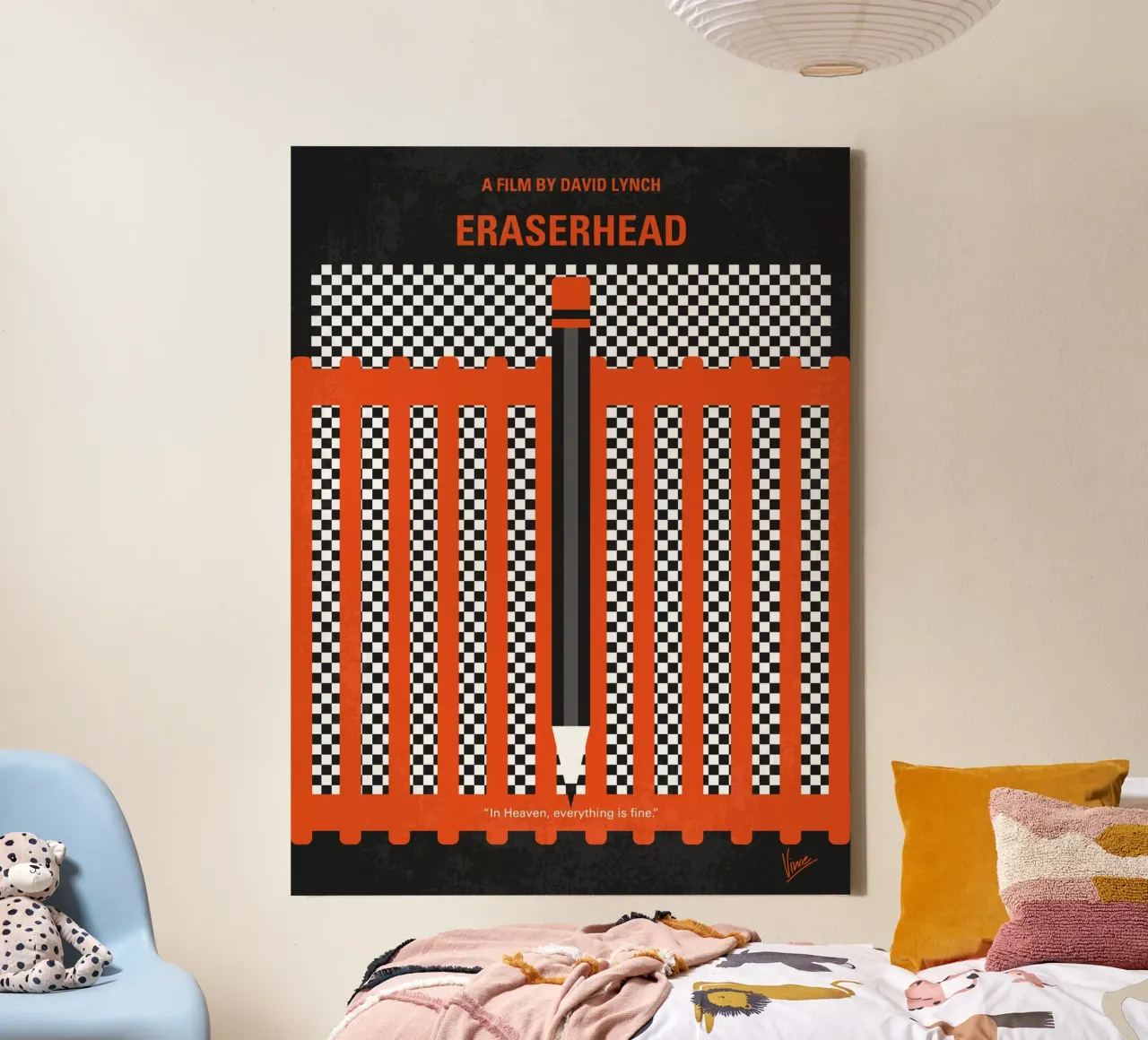 No414 My Eraserhead minimal movie poster lienzo con Marco flotante de Chungkong