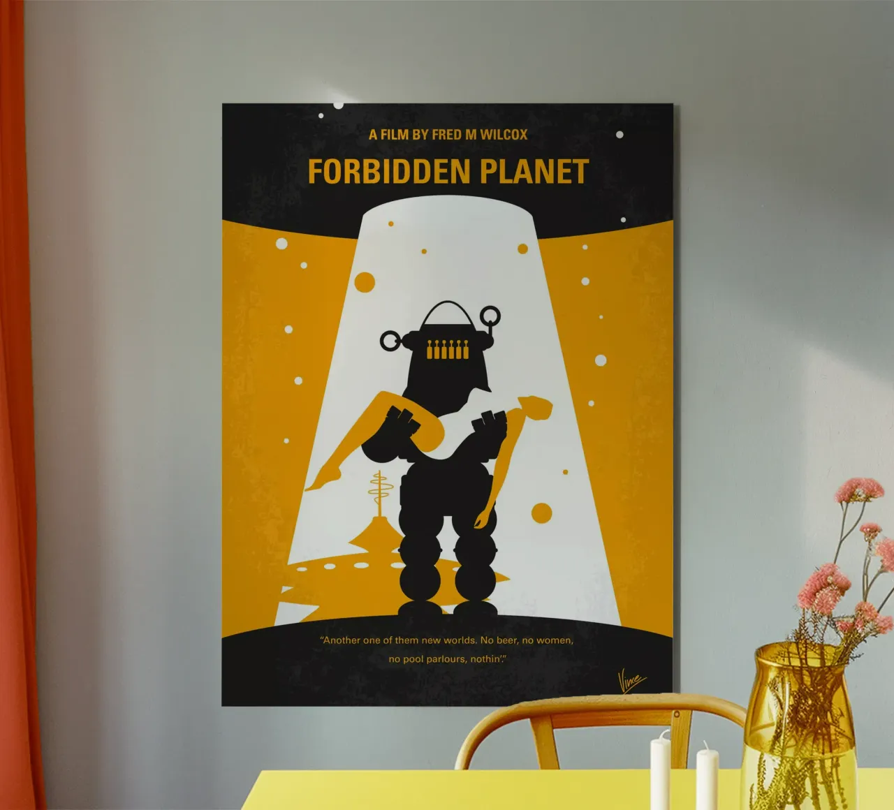 No415 My Forbidden Planet minimal movie poster alluminio dibond da Chungkong