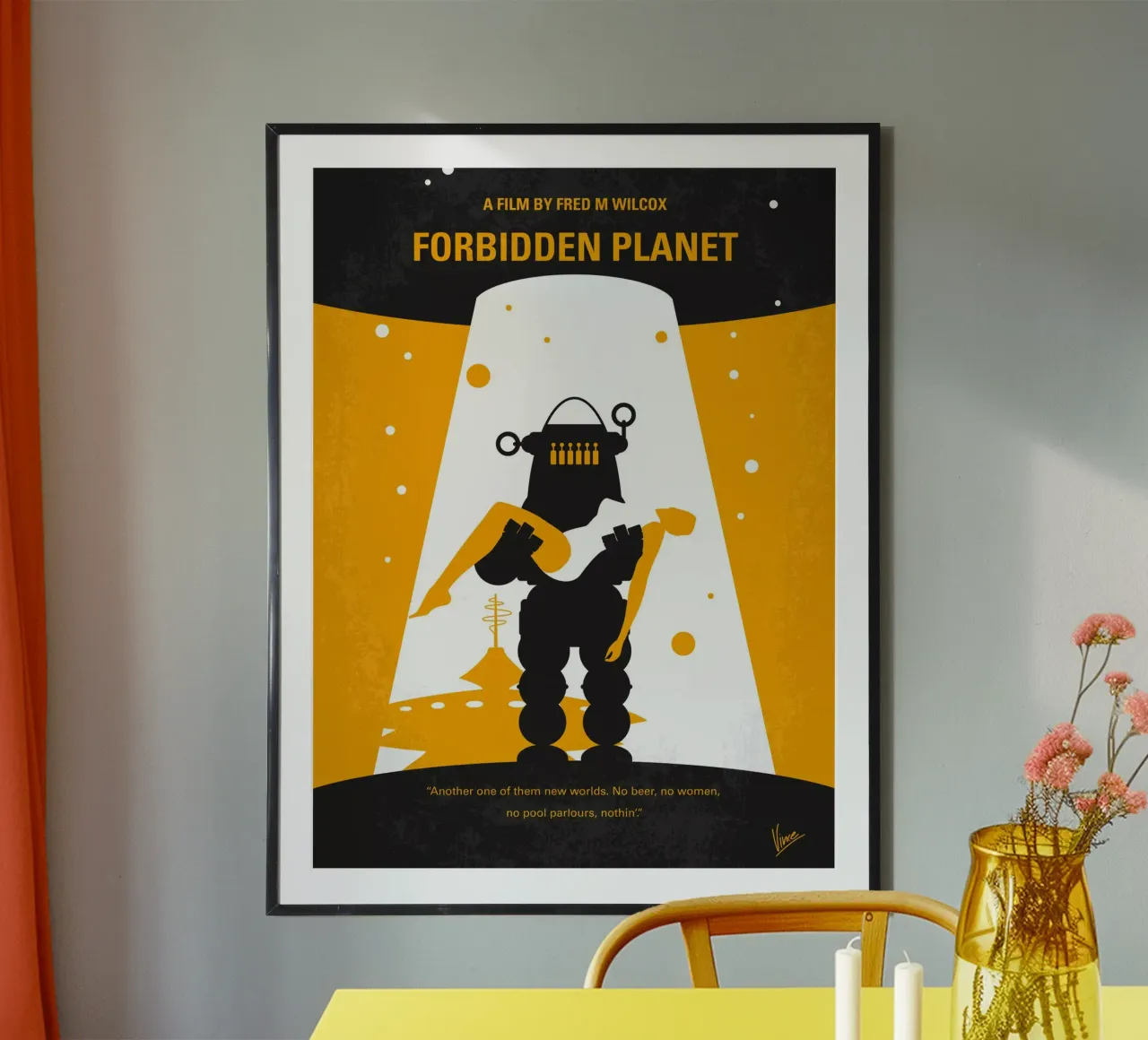 No415 My Forbidden Planet minimal movie poster carta hahnemühle da Chungkong