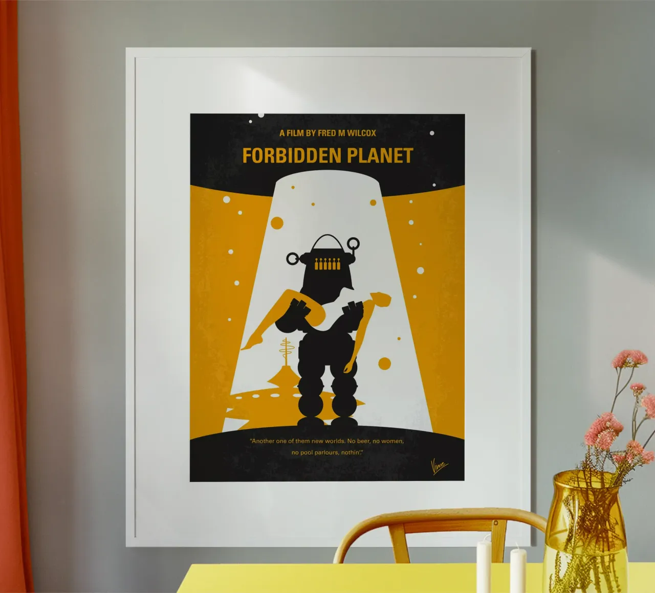 No415 My Forbidden Planet minimal movie poster carta hahnemühle da Chungkong