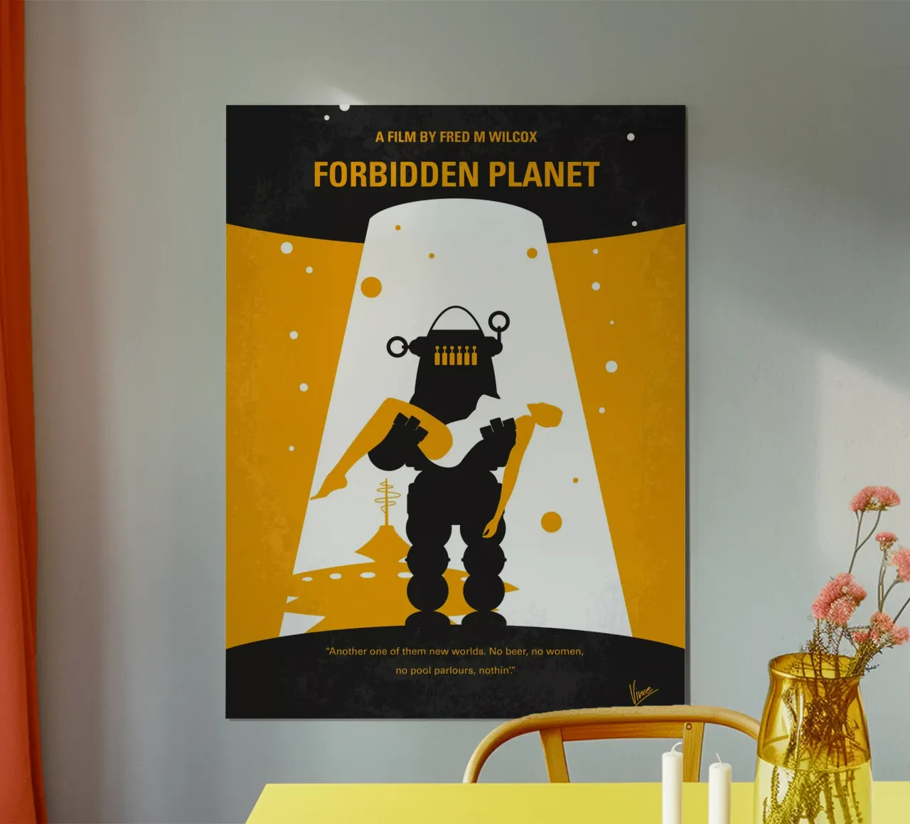 No415 My Forbidden Planet minimal movie poster carta hahnemühle da Chungkong