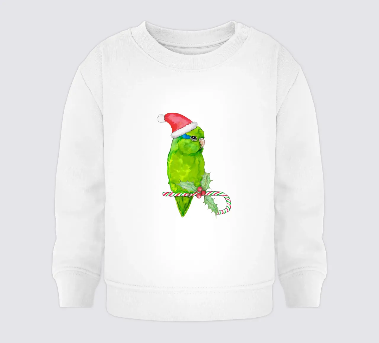 Pappagallino verde stile Natale felpa neonato da BwiseLizzy