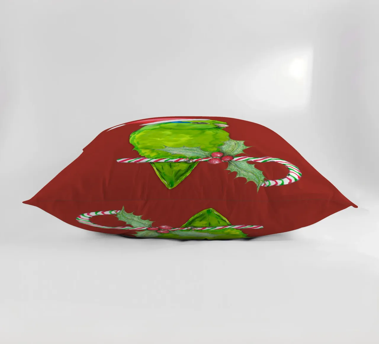 Pappagallino verde stile Natale cuscino da BwiseLizzy