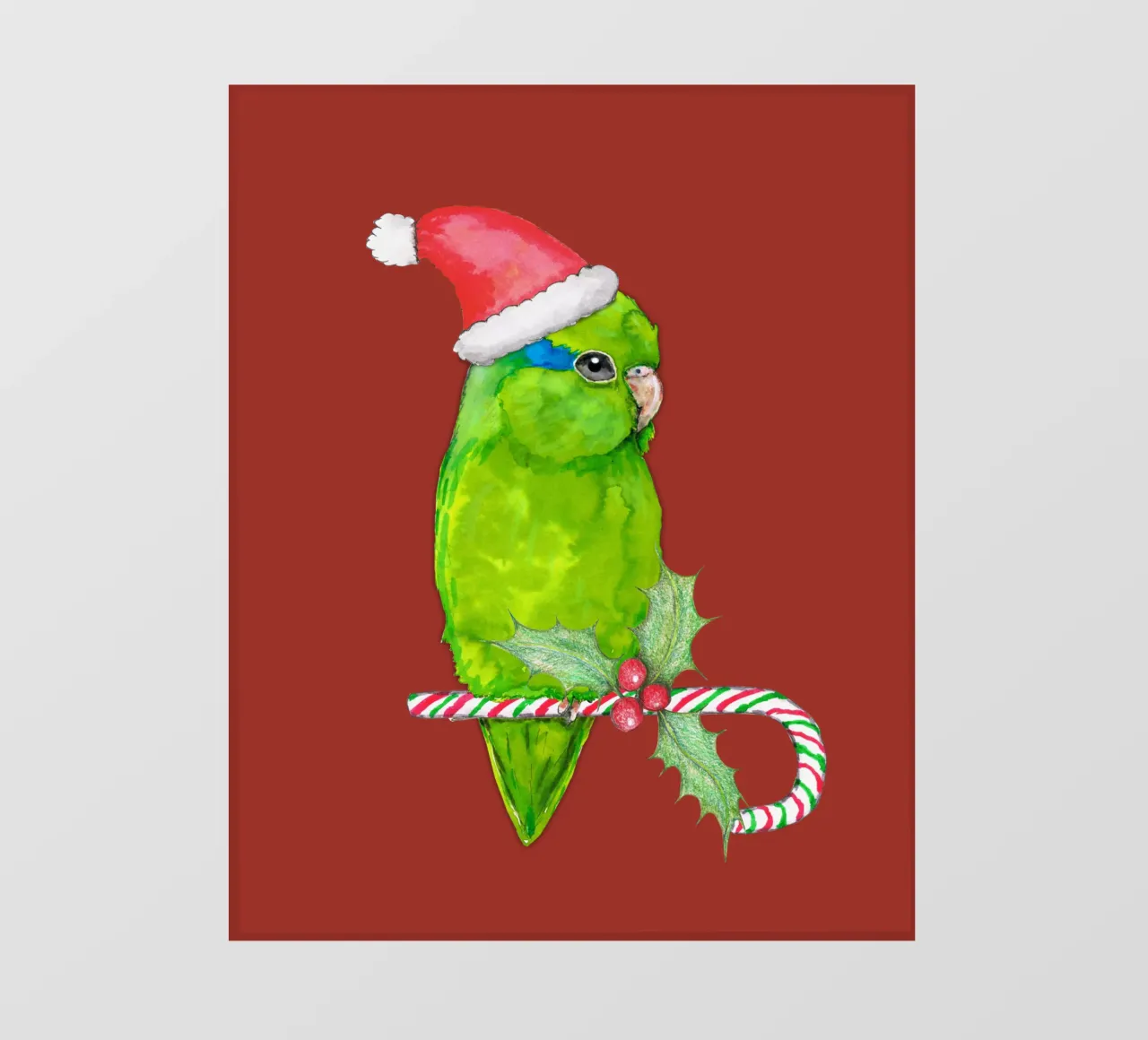 Papagayo verde estilo navidad lámina retroiluminada de BwiseLizzy