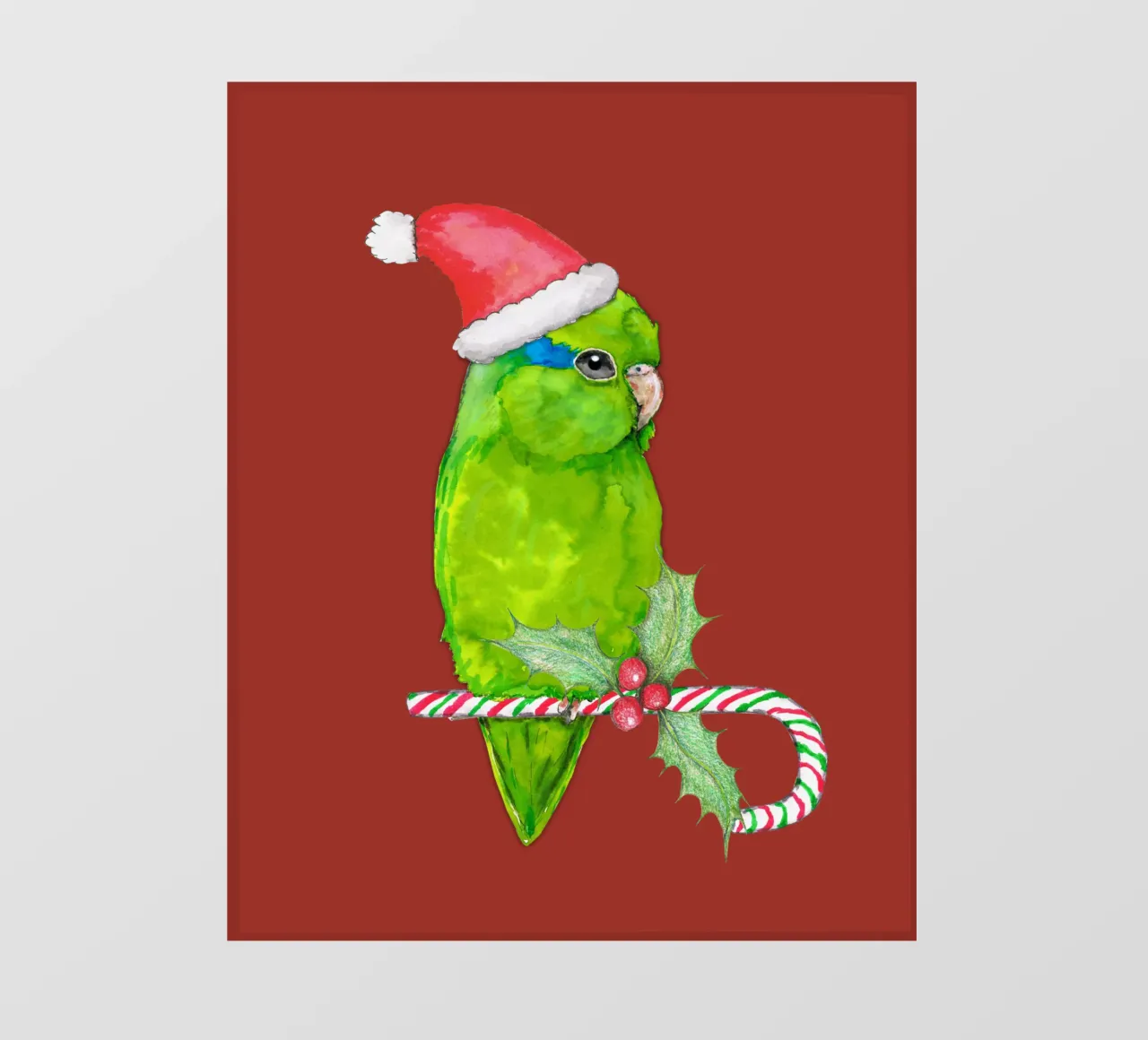 Pappagallino verde stile Natale telo in pvc da BwiseLizzy
