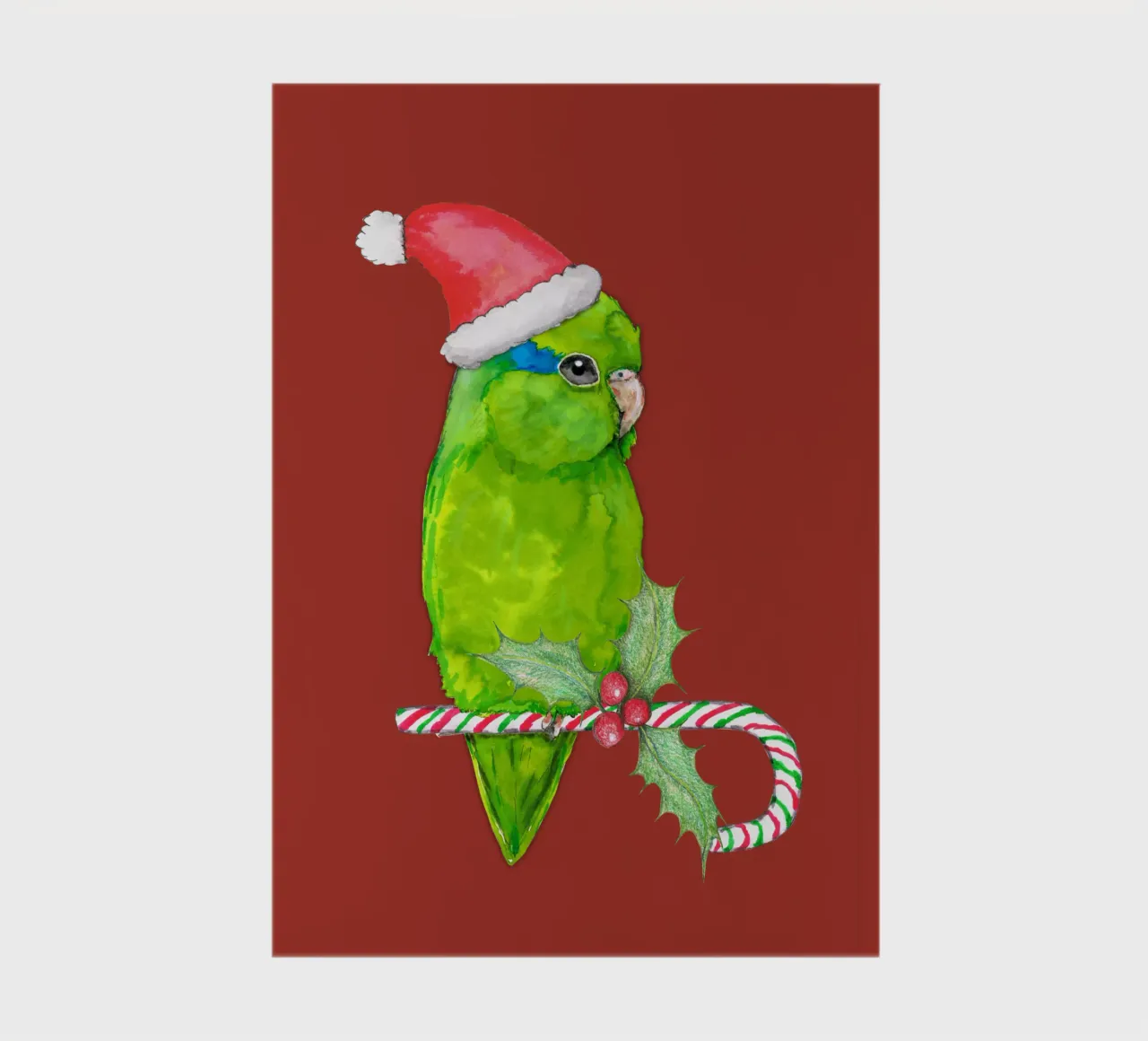 Green parrotlet christmas style notebook by BwiseLizzy