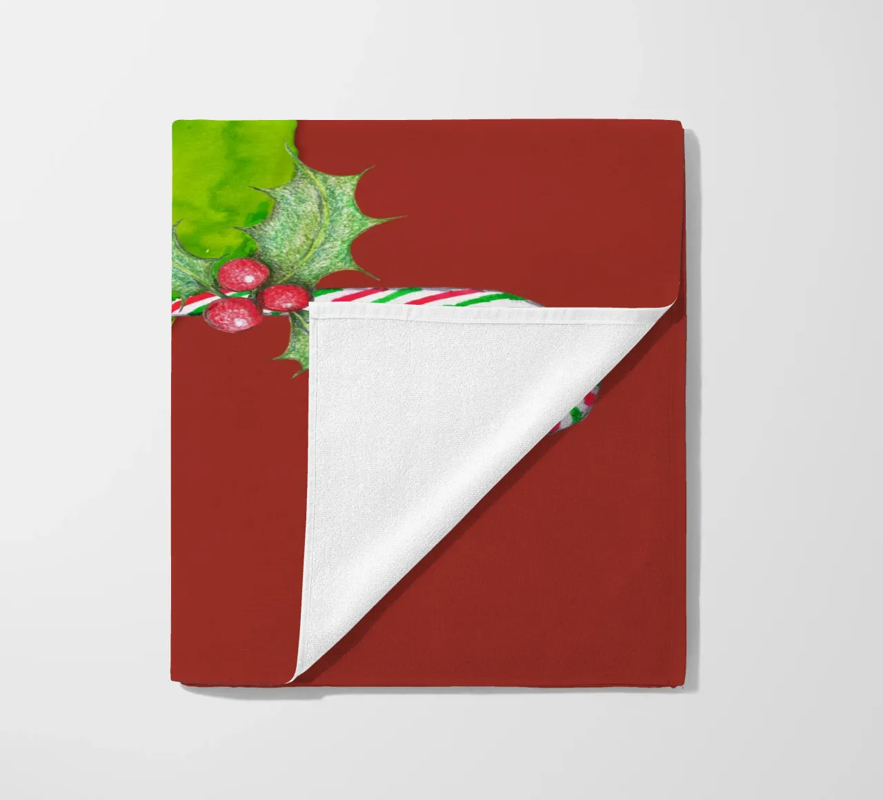 Pappagallino verde stile Natale telo mare da BwiseLizzy