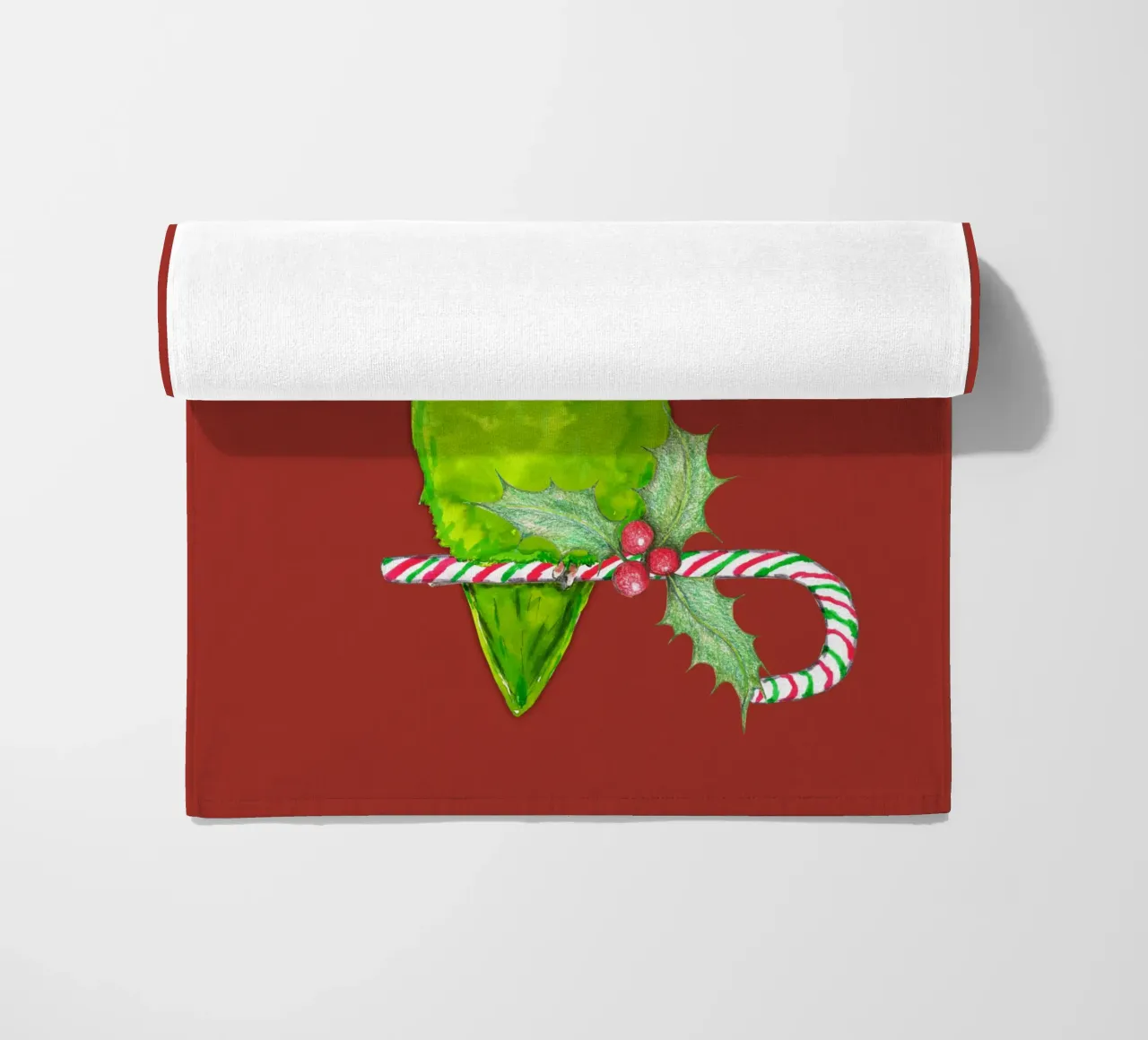 Pappagallino verde stile Natale telo mare da BwiseLizzy