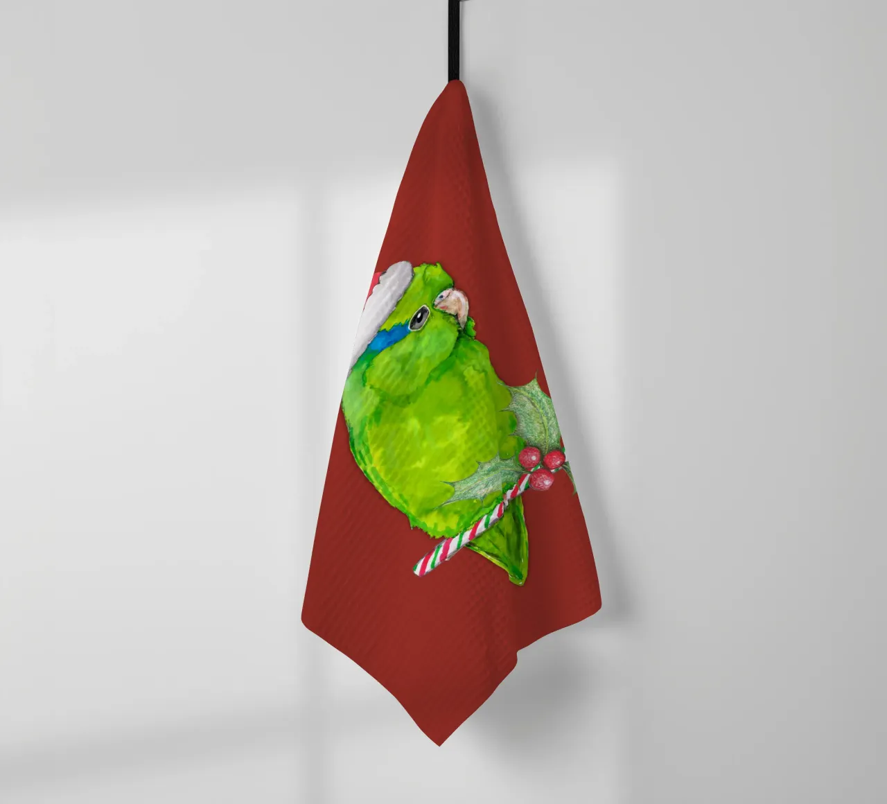 Pappagallino verde stile Natale canovaccio da cucina da BwiseLizzy