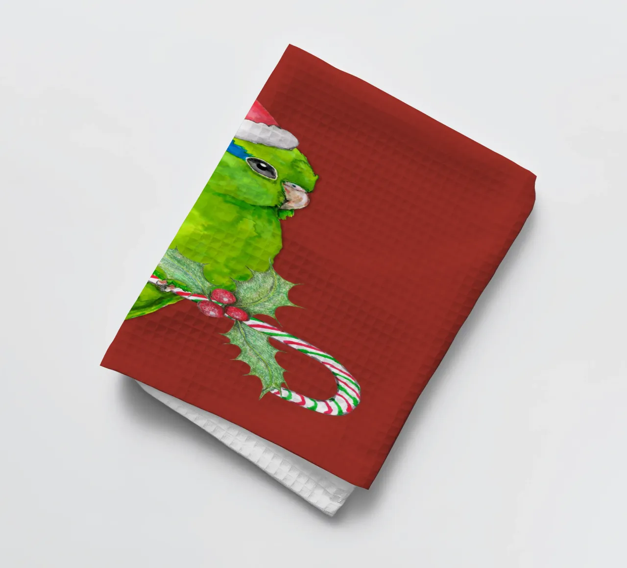 Pappagallino verde stile Natale canovaccio da cucina da BwiseLizzy