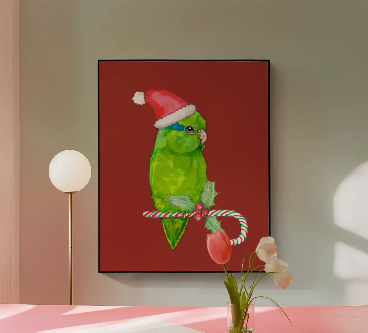 Papagayo verde estilo navidad metacrilato de BwiseLizzy
