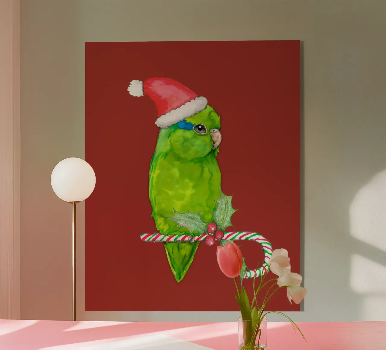 Papagayo verde estilo navidad metacrilato de BwiseLizzy