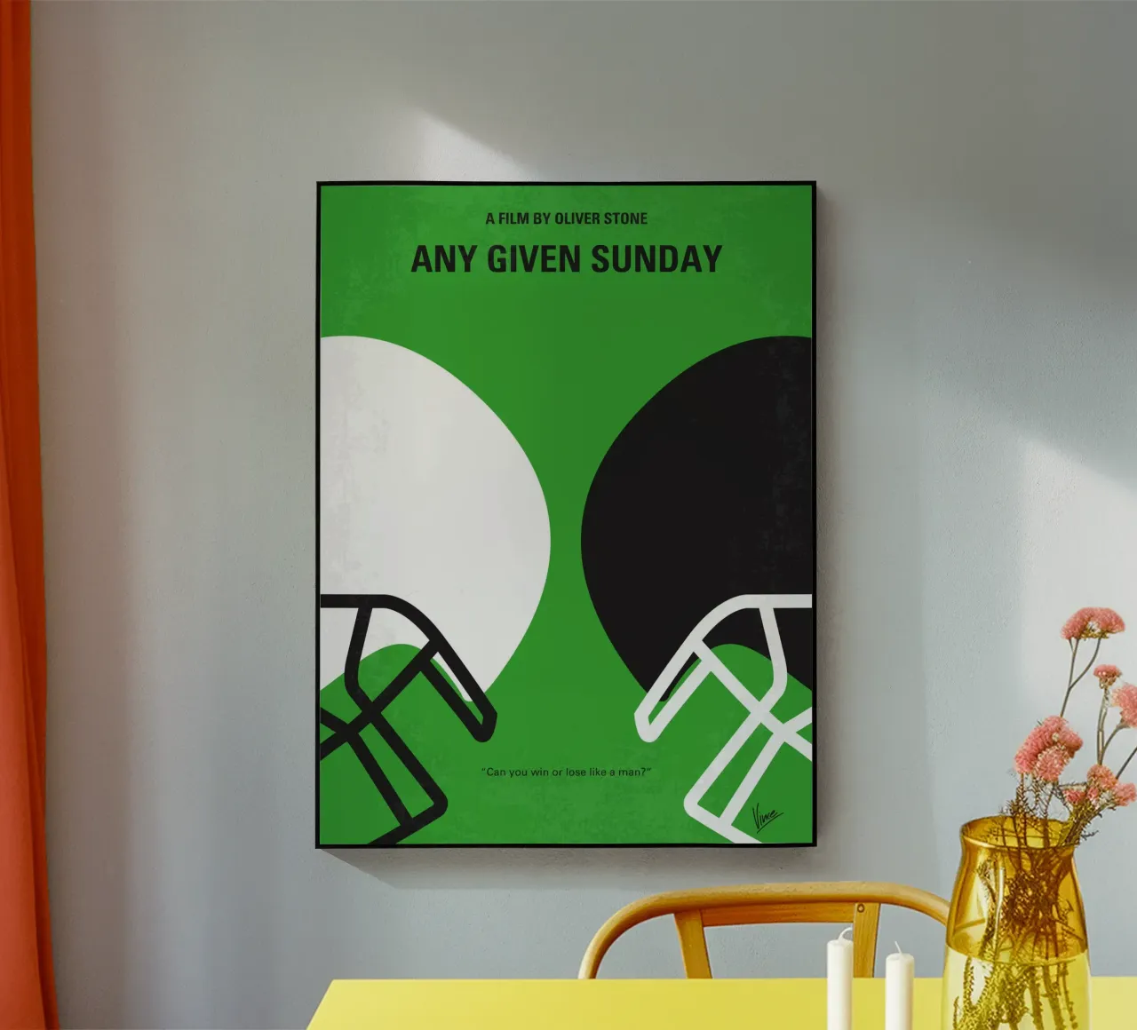 No420 My ANY GIVEN SUNDAY minimal movie poster plexiglass da Chungkong