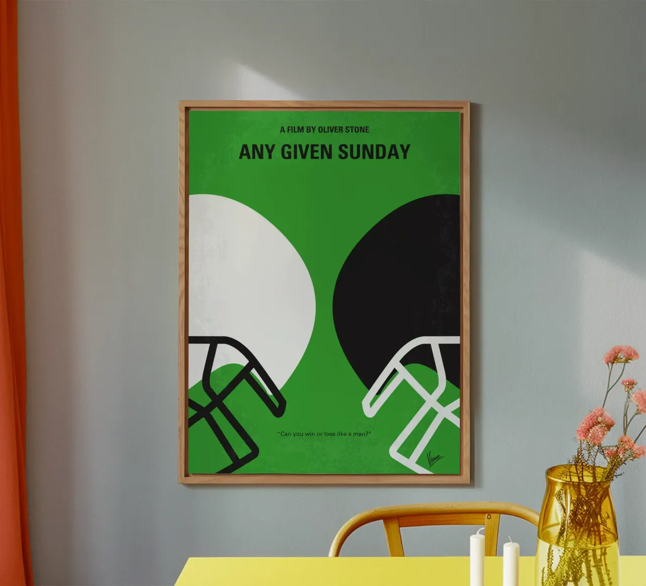 No420 My ANY GIVEN SUNDAY minimal movie poster alluminio dibond da Chungkong