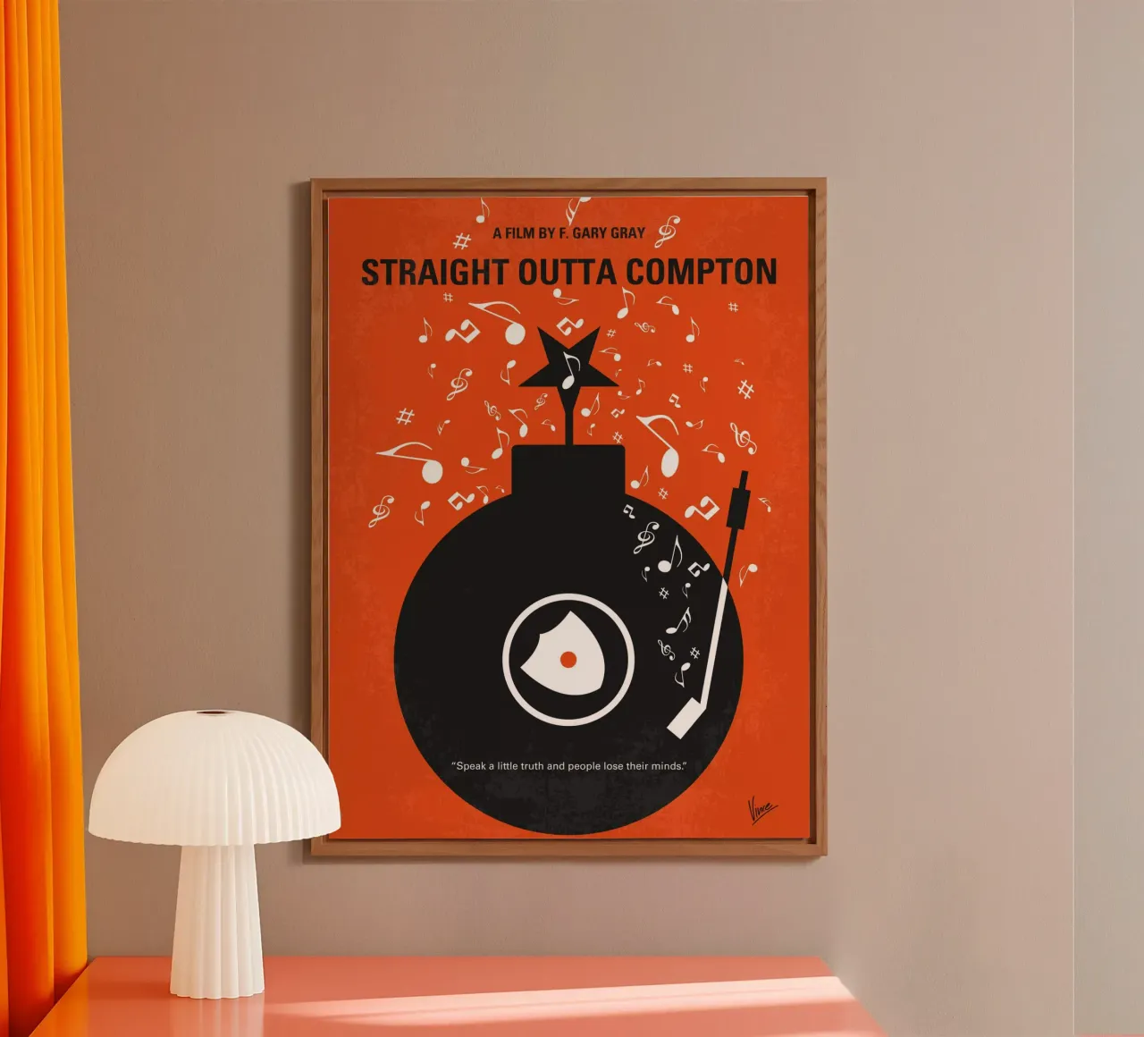 No422 My Straight Outta Compton minimal movie poster alluminio dibond da Chungkong
