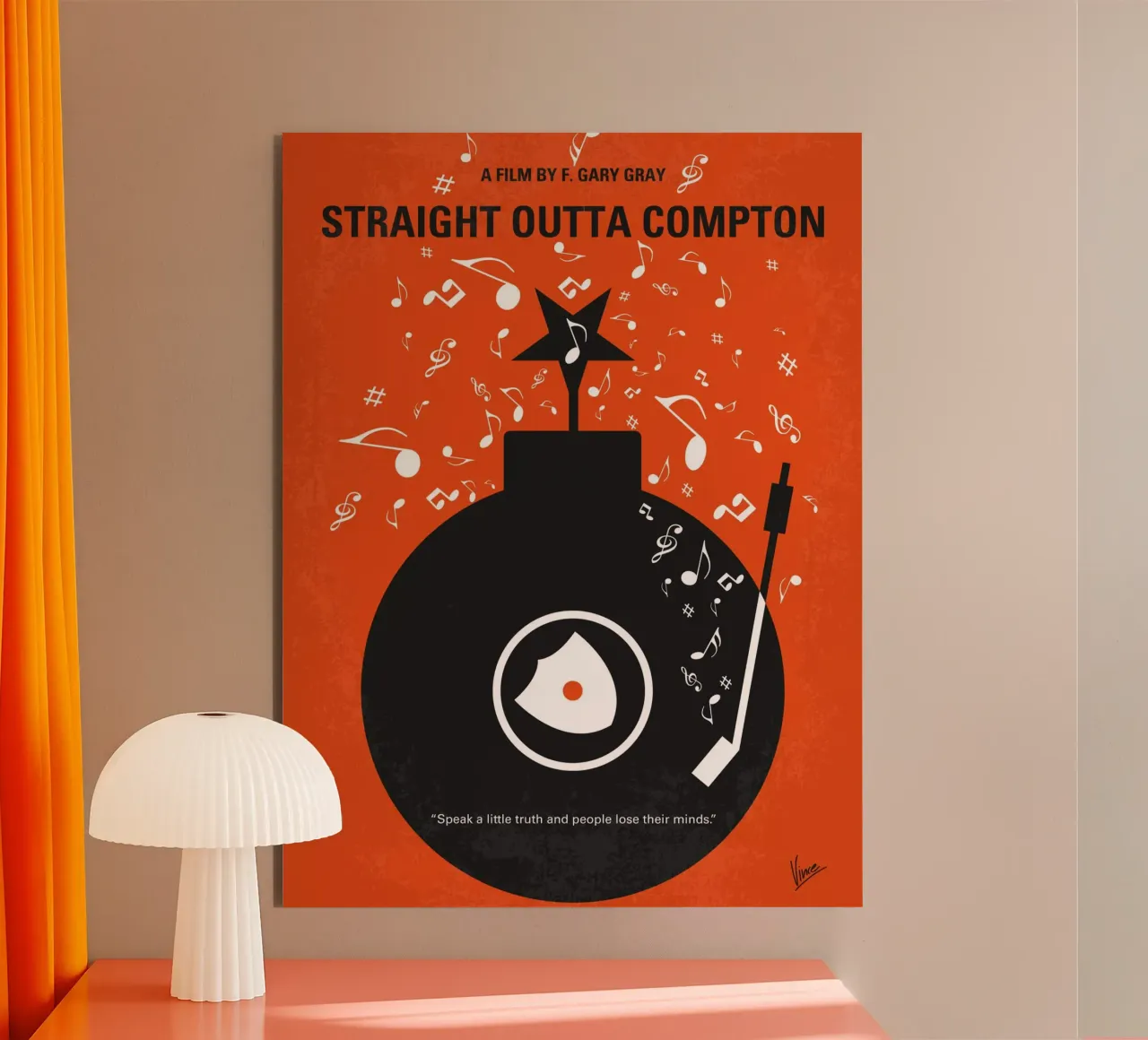 No422 My Straight Outta Compton minimal movie poster alluminio dibond da Chungkong