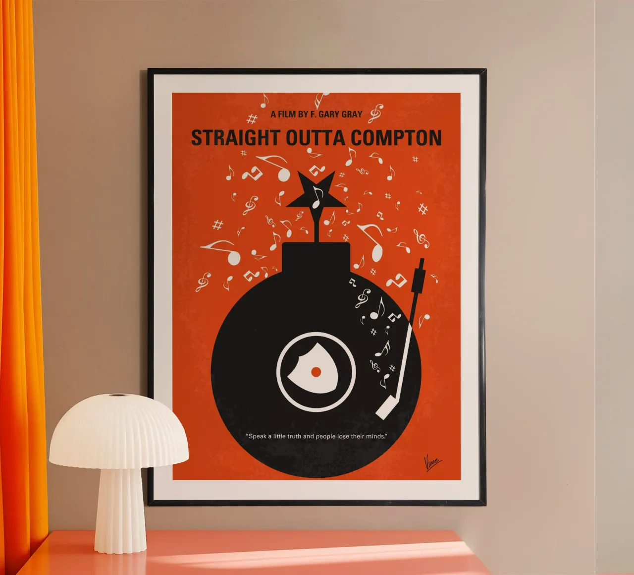 No422 My Straight Outta Compton minimal movie poster carta hahnemühle da Chungkong