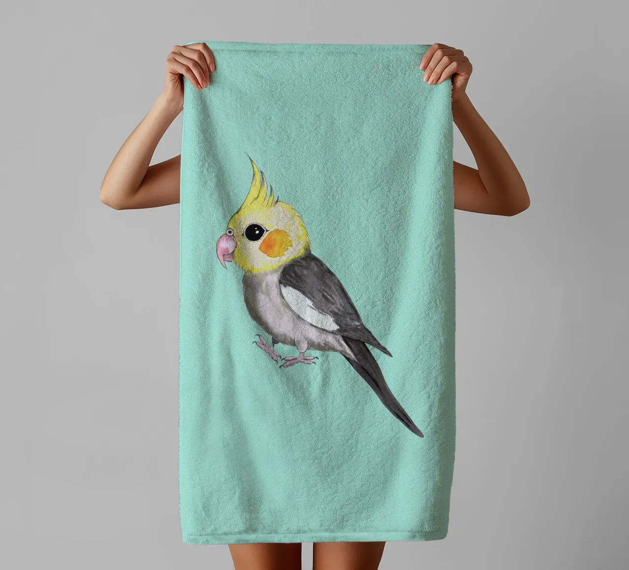 Un cockatiel molto carino asciugamano da bagno da BwiseLizzy