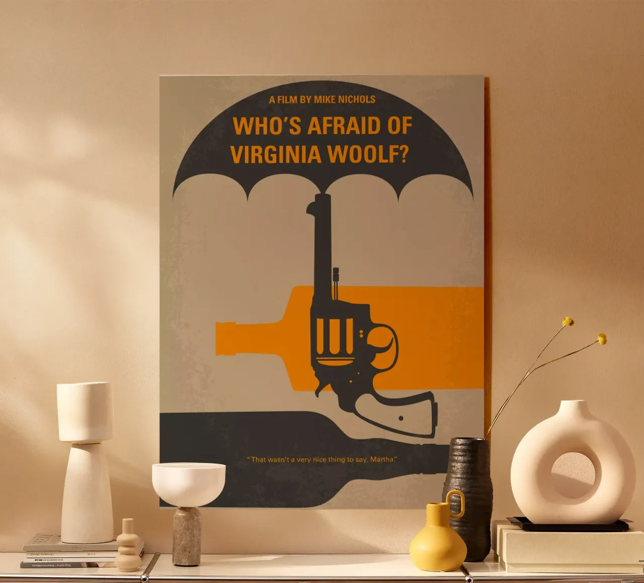 No426 My Whos Afraid of Virginia Woolf minimal movie poster plexiglass da Chungkong