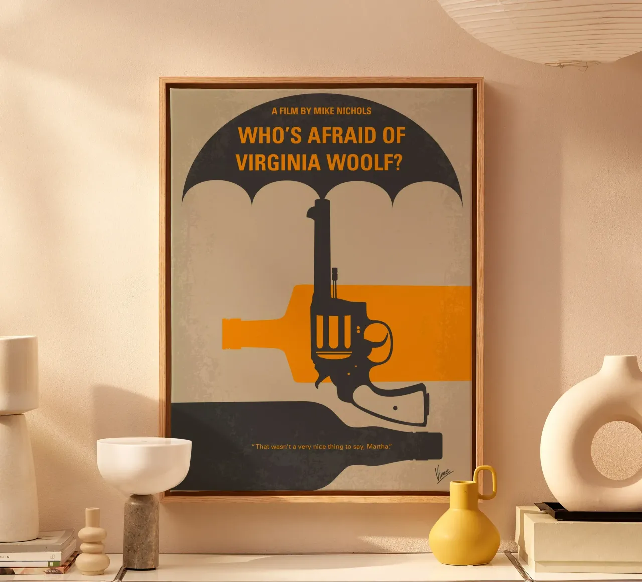 No426 My Whos Afraid of Virginia Woolf minimal movie poster canvas van Chungkong