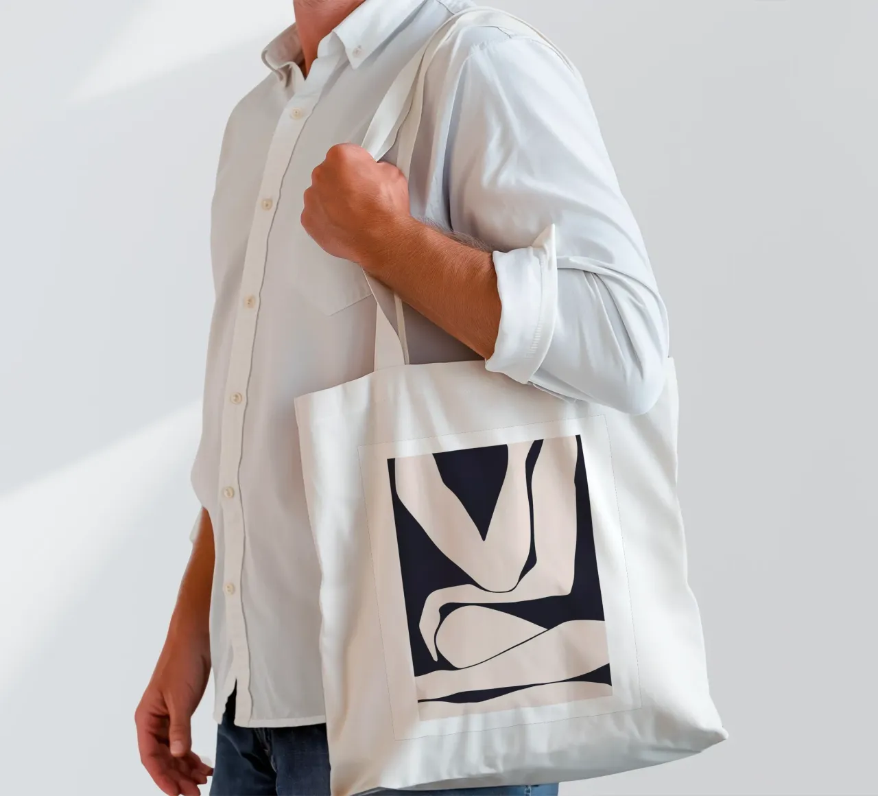 Abstract figure - Minimalist body design tote bag by Whole©