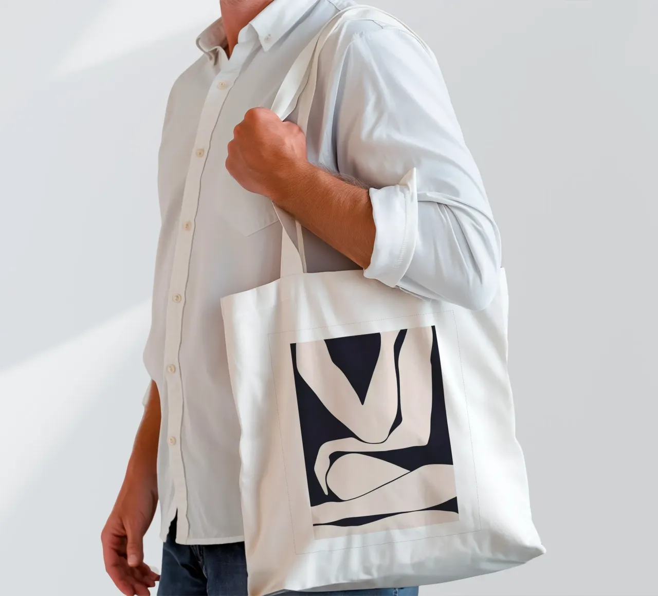 Abstract figure - Minimalist body design tote bag by Whole©