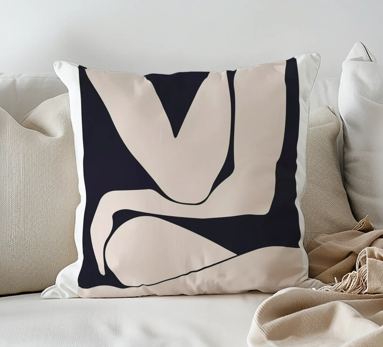 Abstract figure - Minimalist body design decorative cushion by Whole©