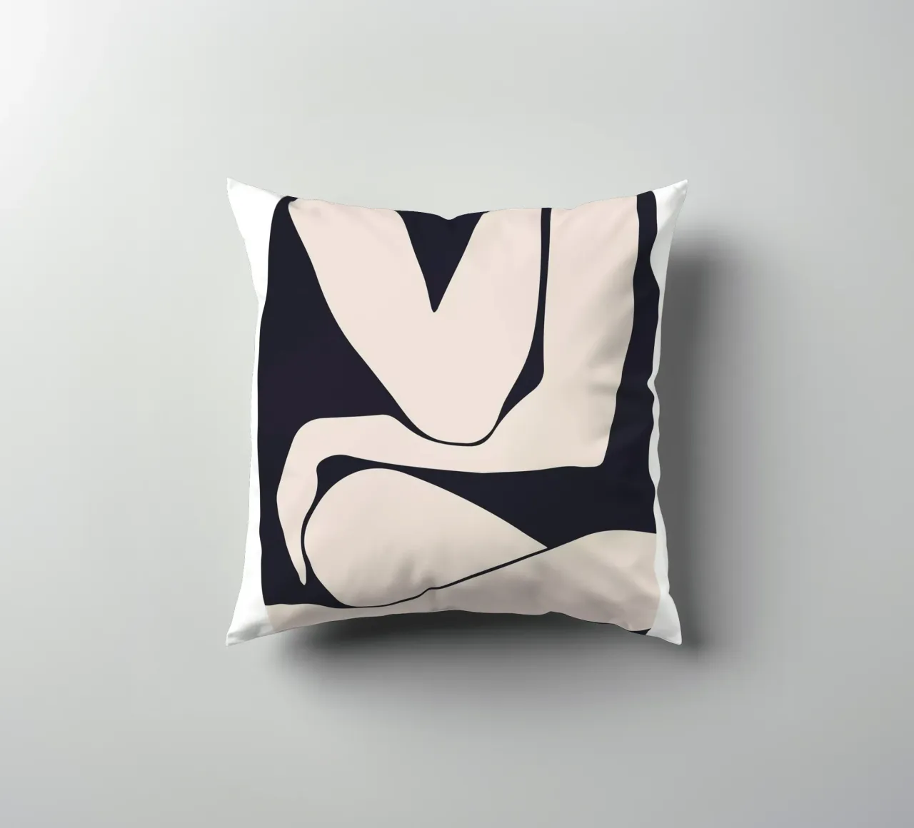 Abstract figure - Minimalist body design decorative cushion by Whole©