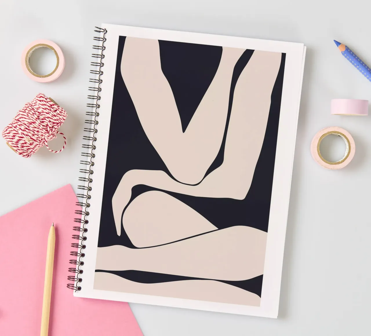 Abstract figure - Minimalist body design spiral notebook by Whole©