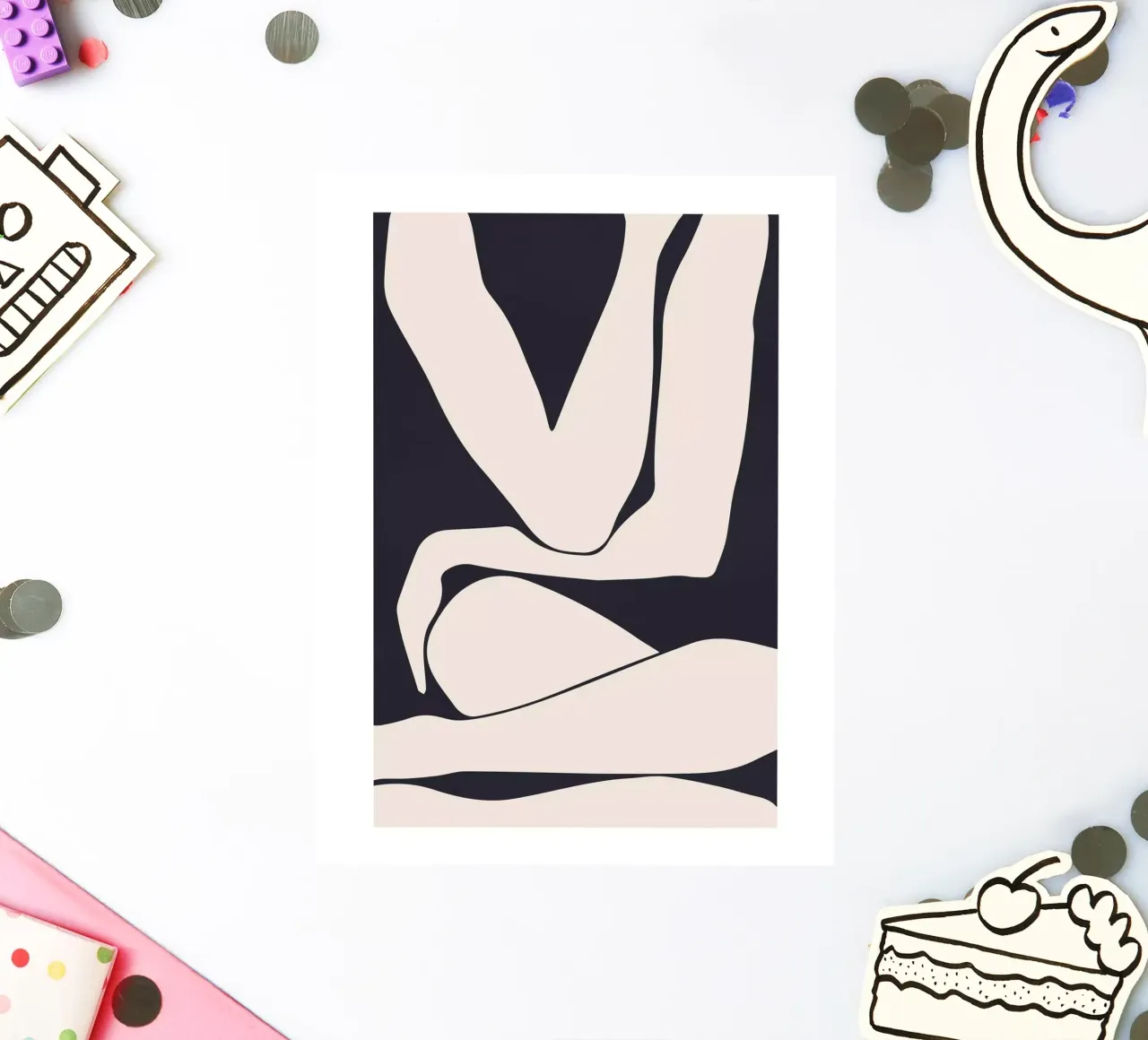 Abstract figure - Minimalist body design sticker by Whole©