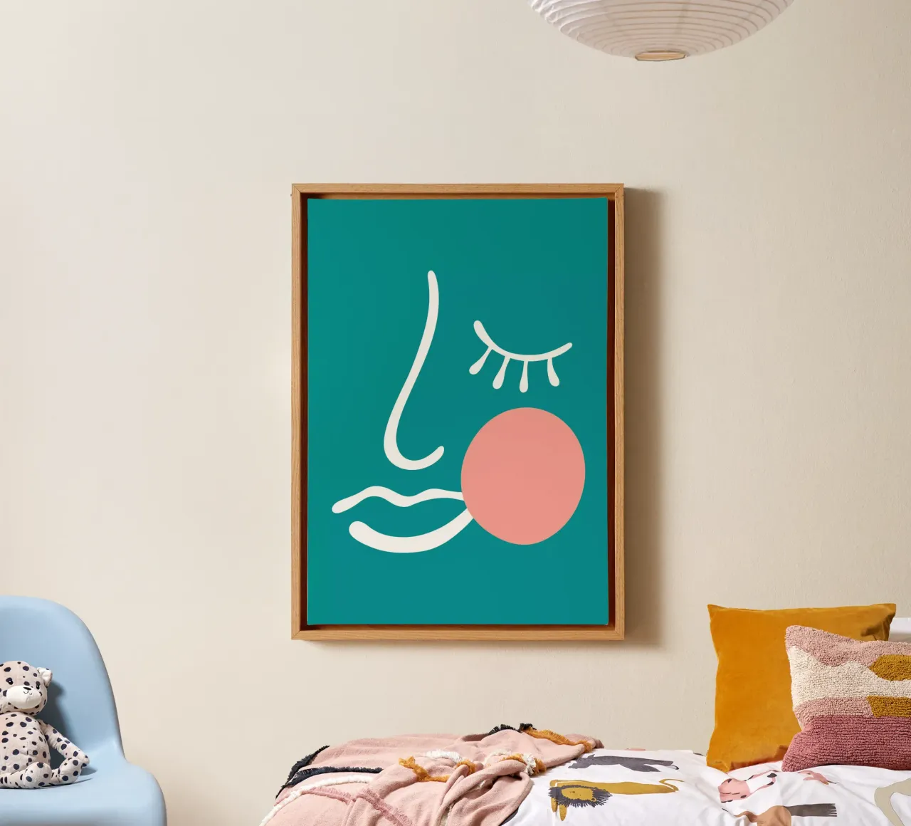 abstract facial outlines tela con Cornice a cassetta da edsonramosart