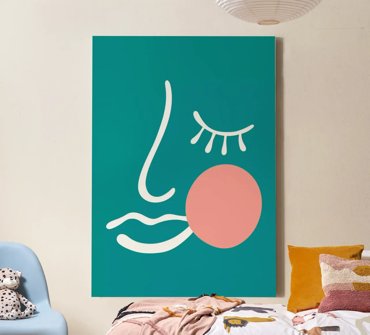 abstract facial outlines tela con Cornice a cassetta da edsonramosart