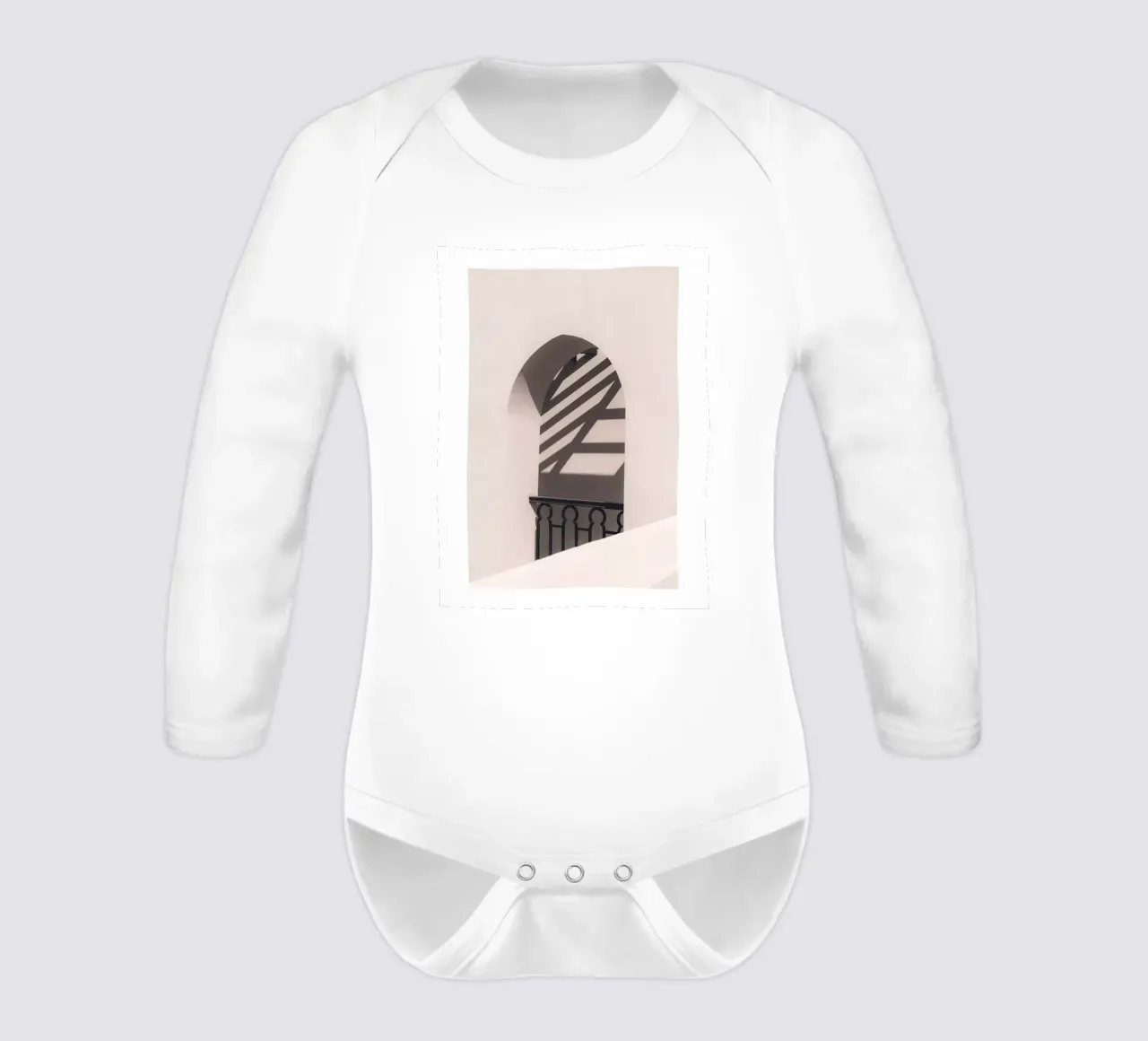 Minimalist architecture - Geometric shadows long-sleeve baby romper by Whole©