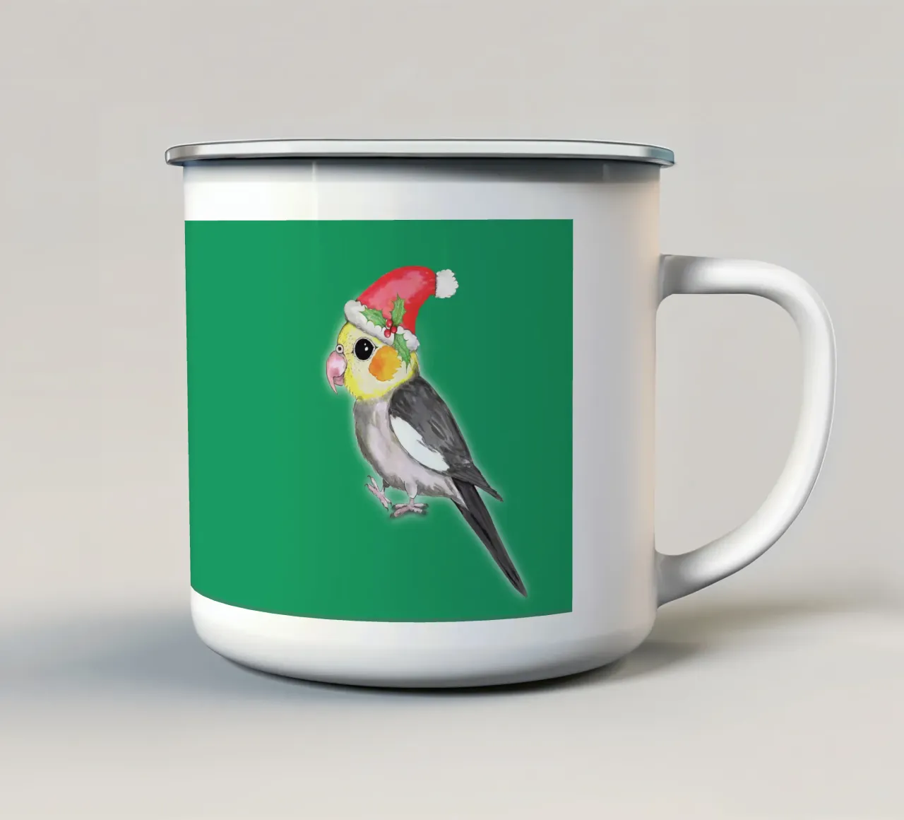 Cacatua di Natale tazza in smalto da BwiseLizzy