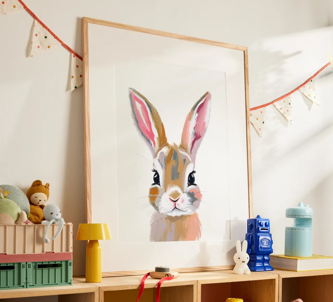 Kleiner Hase poster con telaio in legno da Ohkimiko