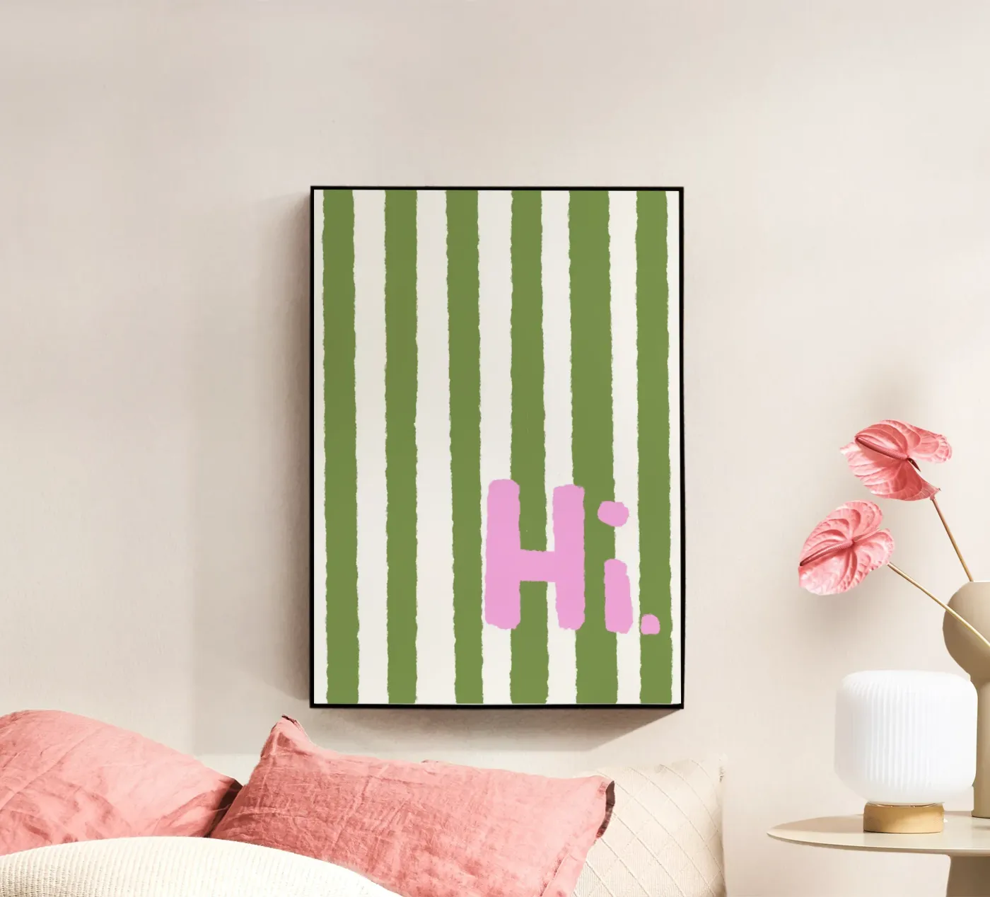 Hi acrylic glass by SanniBee.